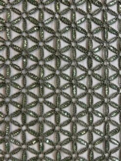 Green Embroidered Lace - Como -Bridal Fabric Shop ComoGreen