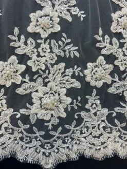 Ivory Beaded Lace - Daisy -Bridal Fabric Shop Daisy b8c5a33c 5d24 4415 b00f 44c277bdf70e