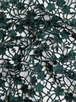 Dark Green Guipure Lace - Ebba 11 Dark Green Guipure Lace - Ebba -Bridal Fabric Shop DarkGreenLace Ebba
