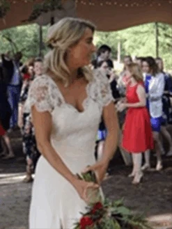 Ivory Chantilly Lace - Davina -Bridal Fabric Shop DavinaLaceDress