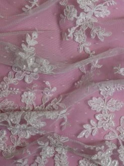 White Corded Lace - Delmira -Bridal Fabric Shop DelmiraWhite