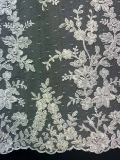White Corded Lace - Delmira -Bridal Fabric Shop Delmirawhite 1