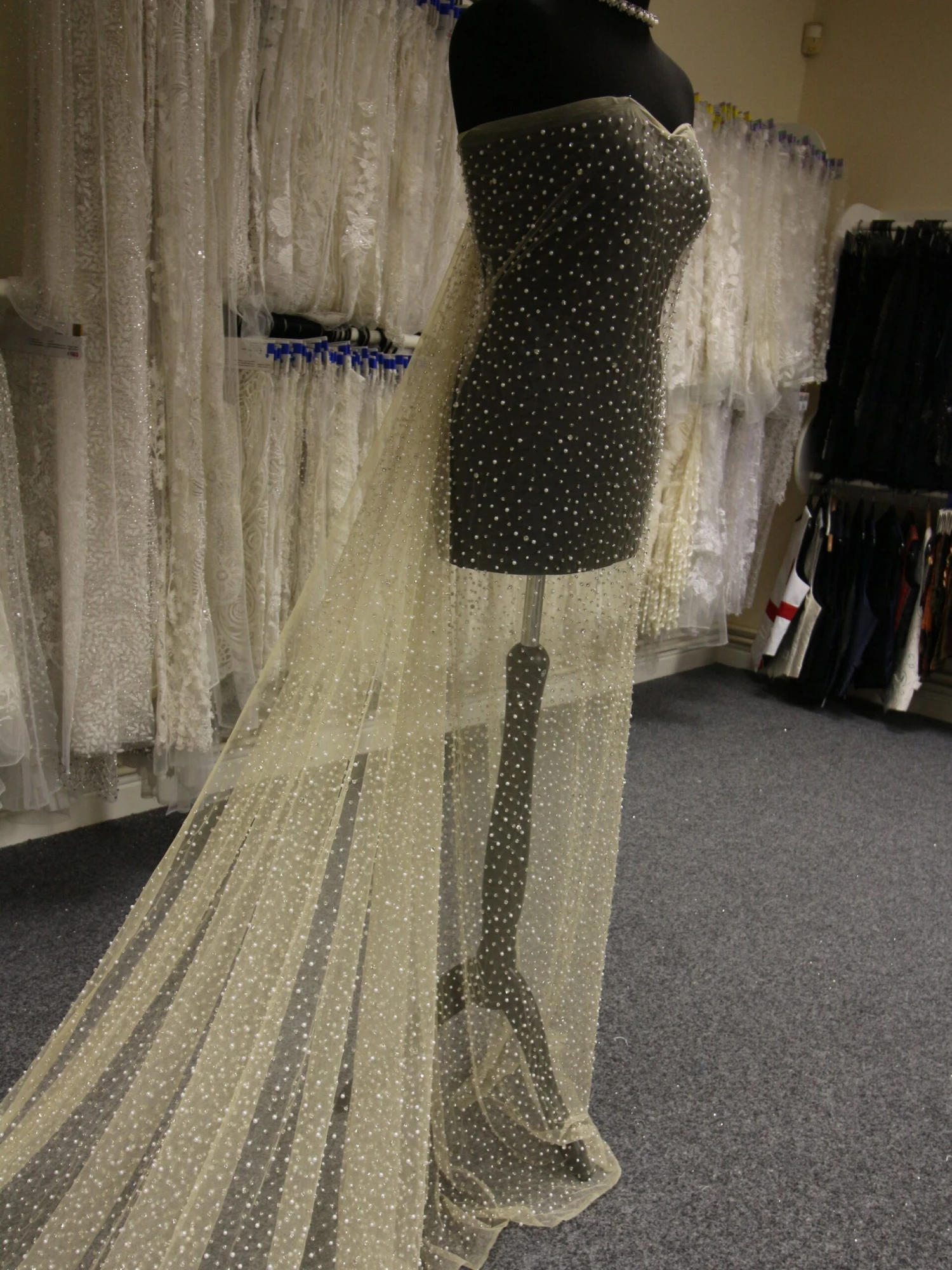 Champagne Diamanté & Beaded Tulle - Zola 4 Champagne Diamanté & Beaded Tulle - Zola - Image 4