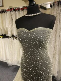 Champagne Diamanté & Beaded Tulle - Zola 9 Champagne Diamanté & Beaded Tulle - Zola -Bridal Fabric Shop DiamanteTulle Zola