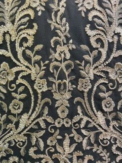 Champagne Embroidered Lace - Dinah -Bridal Fabric Shop Dinah