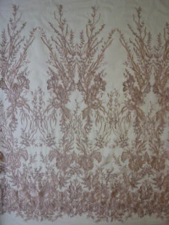 Dusky Pink Embroidered Lace - Bexley -Bridal Fabric Shop DuskyPinkLace Bexley FullWidth