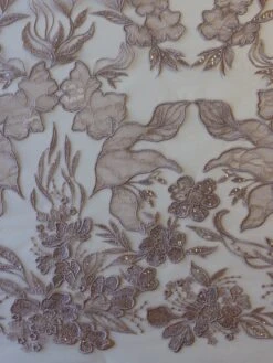 Pink Sequin Embroidery Lace - Tiana -Bridal Fabric Shop DuskyPinkLace Tiana