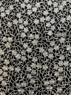 Silver Guipure Lace - Ebba -Bridal Fabric Shop EbbaSilver