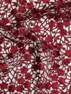 Wine Guipure Lace - Ebba -Bridal Fabric Shop EbbaWineLace