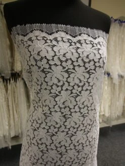 White Corded Chantilly Lace - Francine -Bridal Fabric Shop EcoLace Francine