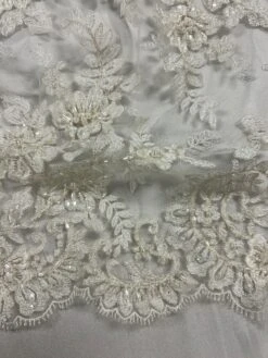 Ivory Beaded Lace - Ella -Bridal Fabric Shop Ella 1