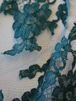 Emerald Green Lace - Eleanor -Bridal Fabric Shop EmeraldGreenLace Eleanor closeup