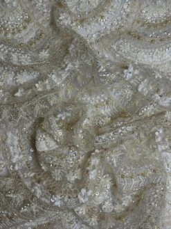 Ivory & Champagne Beaded Lace - Emmeline -Bridal Fabric Shop EmmelineChampagne