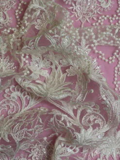 Ivory Sequinned Embroidered Lace - Fifi -Bridal Fabric Shop Fifi