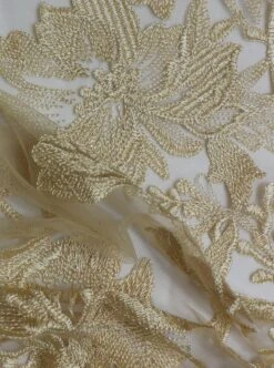 Champagne Embroidered Lace - Fontaine -Bridal Fabric Shop FontaineChampagne