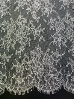 White Chantilly Lace - Francesca -Bridal Fabric Shop Francescawhite
