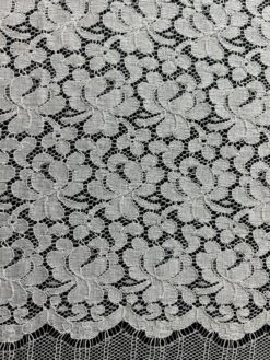 White Corded Chantilly Lace - Francine -Bridal Fabric Shop Francine