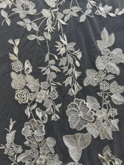 Pewter Grey Embroidery Lace - Garbo -Bridal Fabric Shop GarboPewter b462f461 7b87 4d4b 9713 68f273184e08