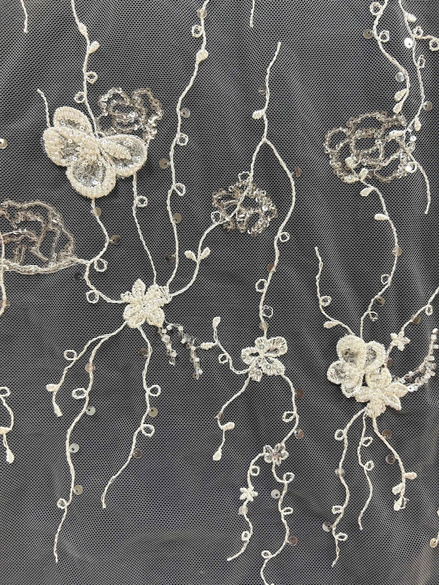 Ivory Beaded Embroidered Lace - Genka 10 Ivory Beaded Embroidered Lace - Genka - Image 10