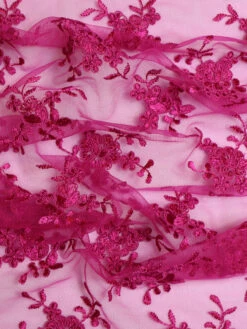 Fuchsia Corded Lace - Geraldine -Bridal Fabric Shop GeraldineFuchsia
