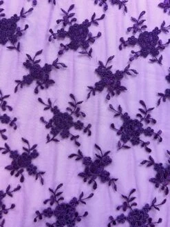 Purple Corded Lace - Geraldine 13 Purple Corded Lace - Geraldine -Bridal Fabric Shop GeraldinePurple 1