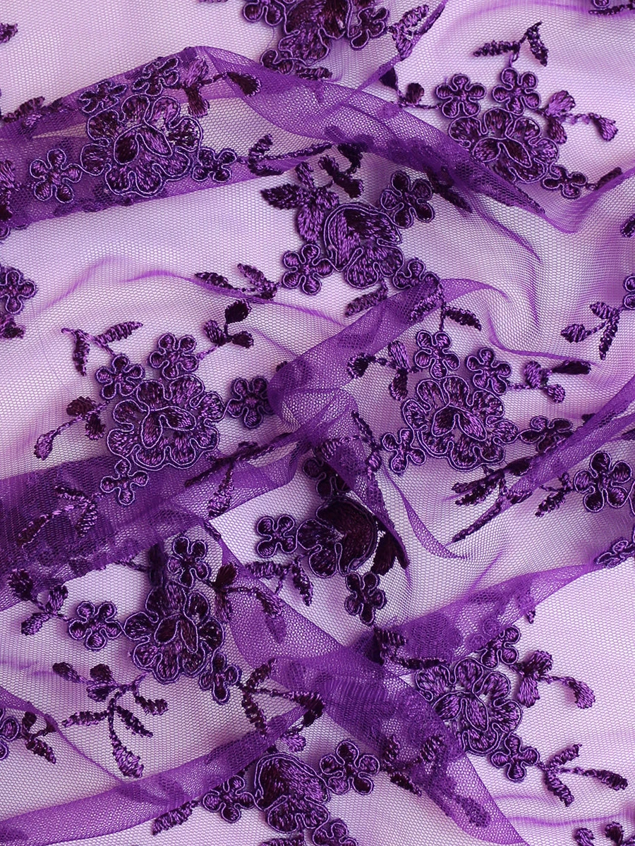 Purple Corded Lace - Geraldine 6 Purple Corded Lace - Geraldine - Image 6