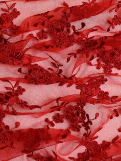 Red Corded Lace - Geraldine 13 Red Corded Lace - Geraldine -Bridal Fabric Shop GeraldineRed