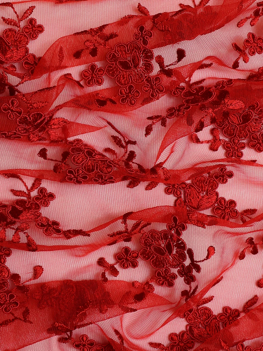 Red Corded Lace - Geraldine 7 Red Corded Lace - Geraldine - Image 7