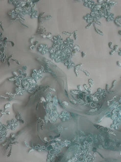 Sky Blue Corded Lace - Geraldine -Bridal Fabric Shop GeraldineSky