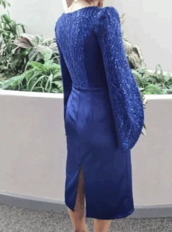 Blue Beaded & Sequinned Lace - Gillian -Bridal Fabric Shop GillianBluelace2