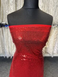 Red Sequinned Tulle - Glow -Bridal Fabric Shop Glowa