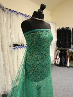 Green Raschel Lace - Moseley -Bridal Fabric Shop GreenLace Moseley