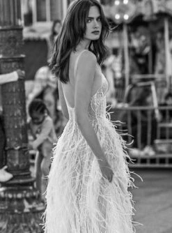 Ivory Feather Lace - Azzurra -Bridal Fabric Shop H3023 D4