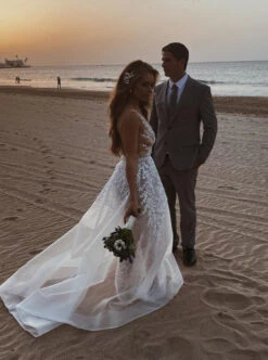 Ivory Beaded Bridal Lace - Giralda 16 Ivory Beaded Bridal Lace - Giralda -Bridal Fabric Shop H5445 D2