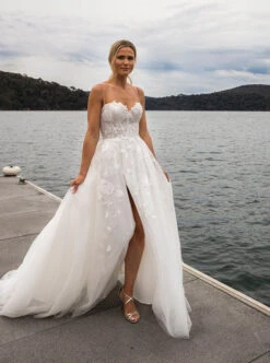 Ivory Beaded Lace - Bardot -Bridal Fabric Shop H5505 D4