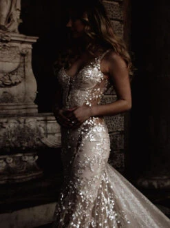 Ivory Beaded Lace - Amaris -Bridal Fabric Shop H5530 D9