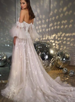 Ivory Beaded Embroidered Lace - Genka 12 Ivory Beaded Embroidered Lace - Genka -Bridal Fabric Shop H5548 D2