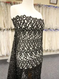 Black Beaded Guipure Lace - Vaeda -Bridal Fabric Shop IMG 2623 edited