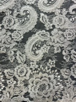 White Corded Lace - Isla 15 White Corded Lace - Isla -Bridal Fabric Shop IslaWHite