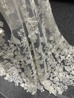 Ivory 3D Embroidered Lace - Hunter -Bridal Fabric Shop Ivory3DLace Hunter 1