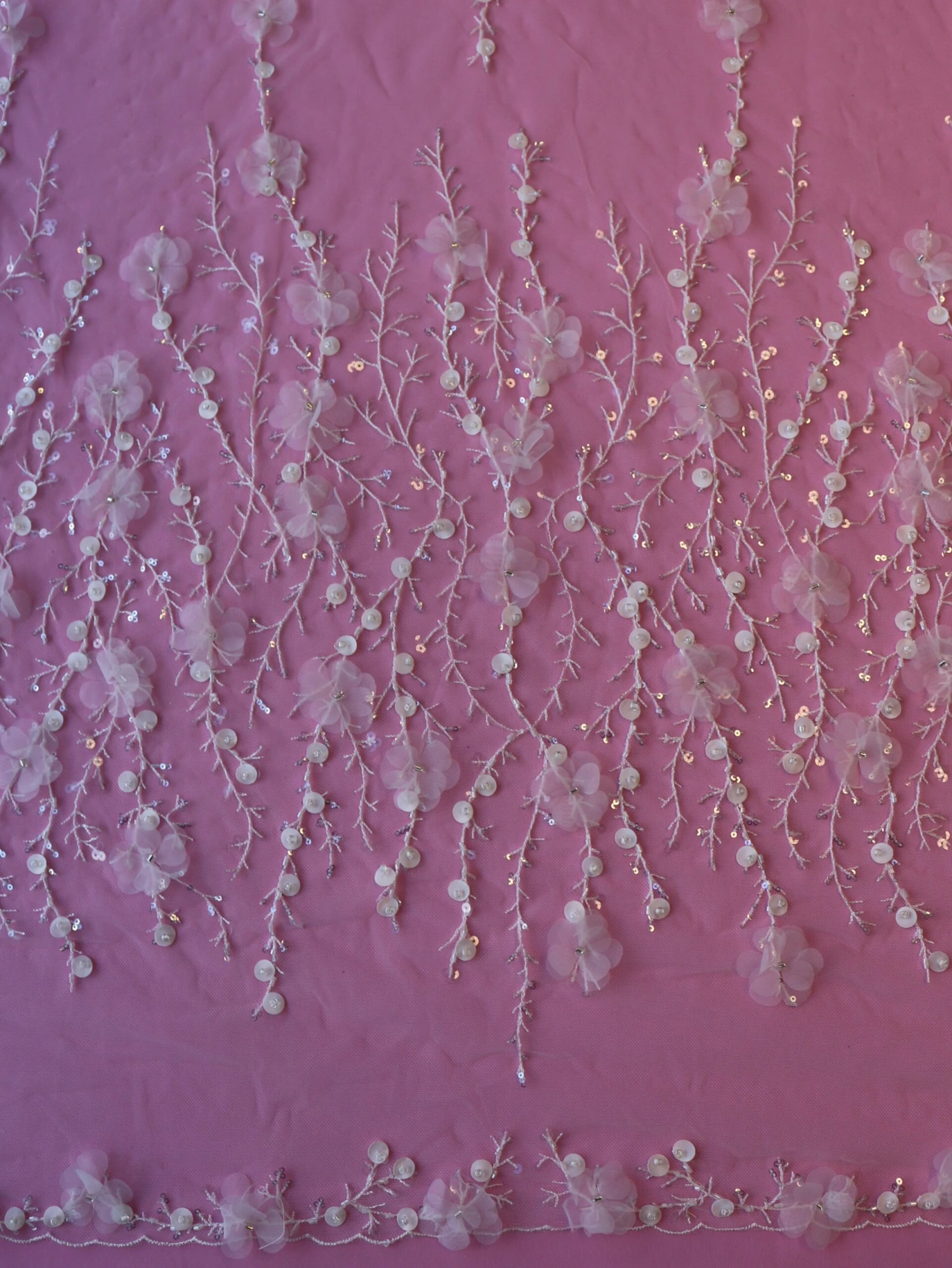 Ivory 3D Floral Lace - Lamar 4 Ivory 3D Floral Lace - Lamar - Image 4