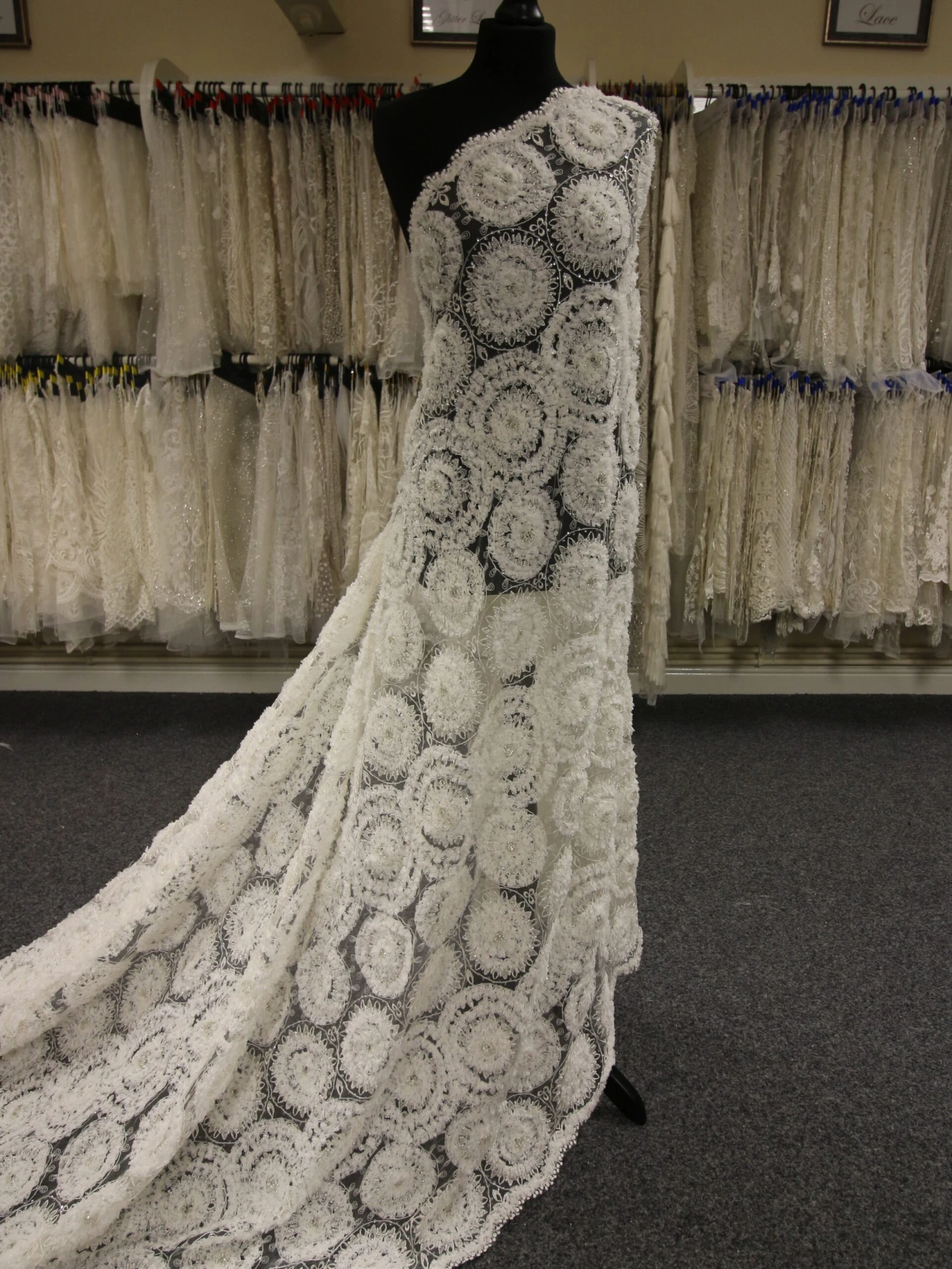 Ivory Sequinned Lace - Whitney 1 Ivory Sequinned Lace - Whitney