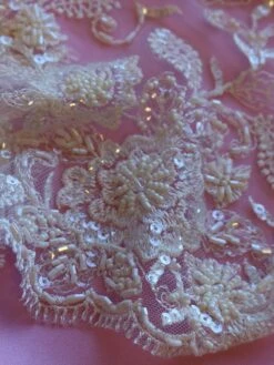 Ivory Beaded Lace - Halle 16 Ivory Beaded Lace - Halle -Bridal Fabric Shop IvoryBeadedLace Halle closeup