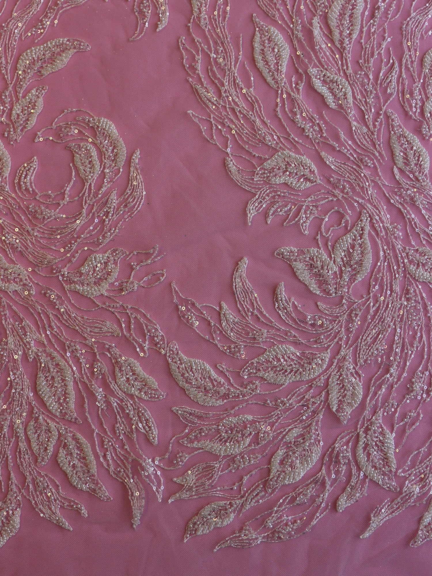 Ivory Beaded Embroidery Lace - Leonella 5 Ivory Beaded Embroidery Lace - Leonella - Image 5