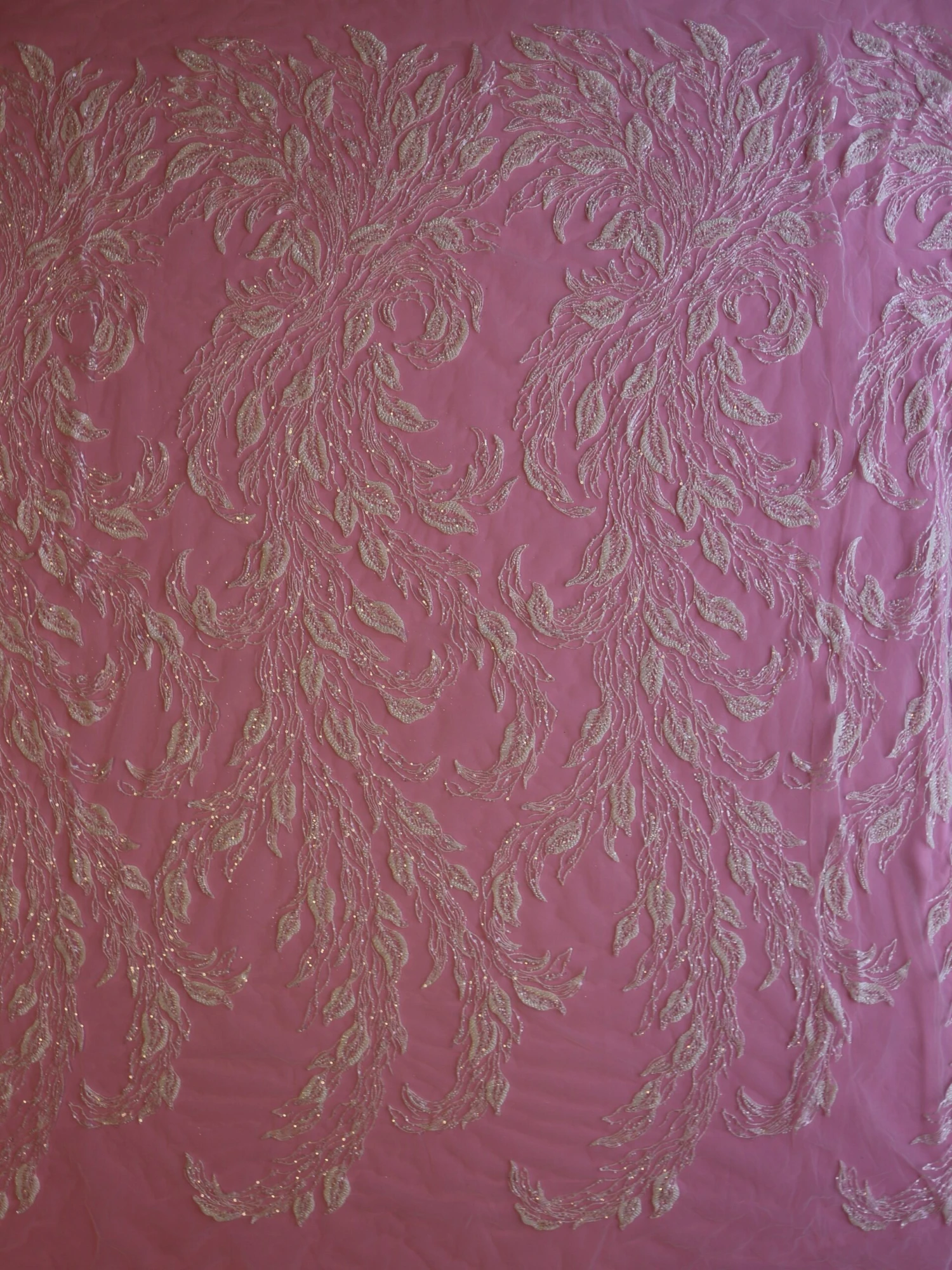 Ivory Beaded Embroidery Lace - Leonella 6 Ivory Beaded Embroidery Lace - Leonella - Image 6