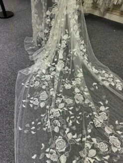 Ivory Beaded Lace - Bardot -Bridal Fabric Shop IvoryBridalLace Bardot 1