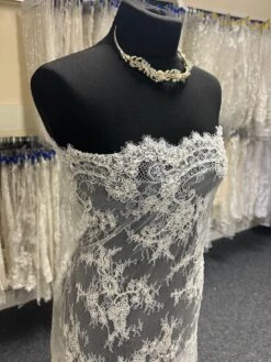 Ivory Beaded And Corded Lace - Carmel -Bridal Fabric Shop IvoryBridalLace Carmel