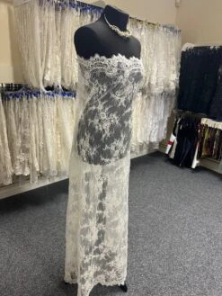 Ivory Beaded And Corded Lace - Carmel -Bridal Fabric Shop IvoryBridalLace Carmel