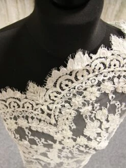 Ivory Beaded And Corded Lace - Constance -Bridal Fabric Shop IvoryBridalLace Constance 1