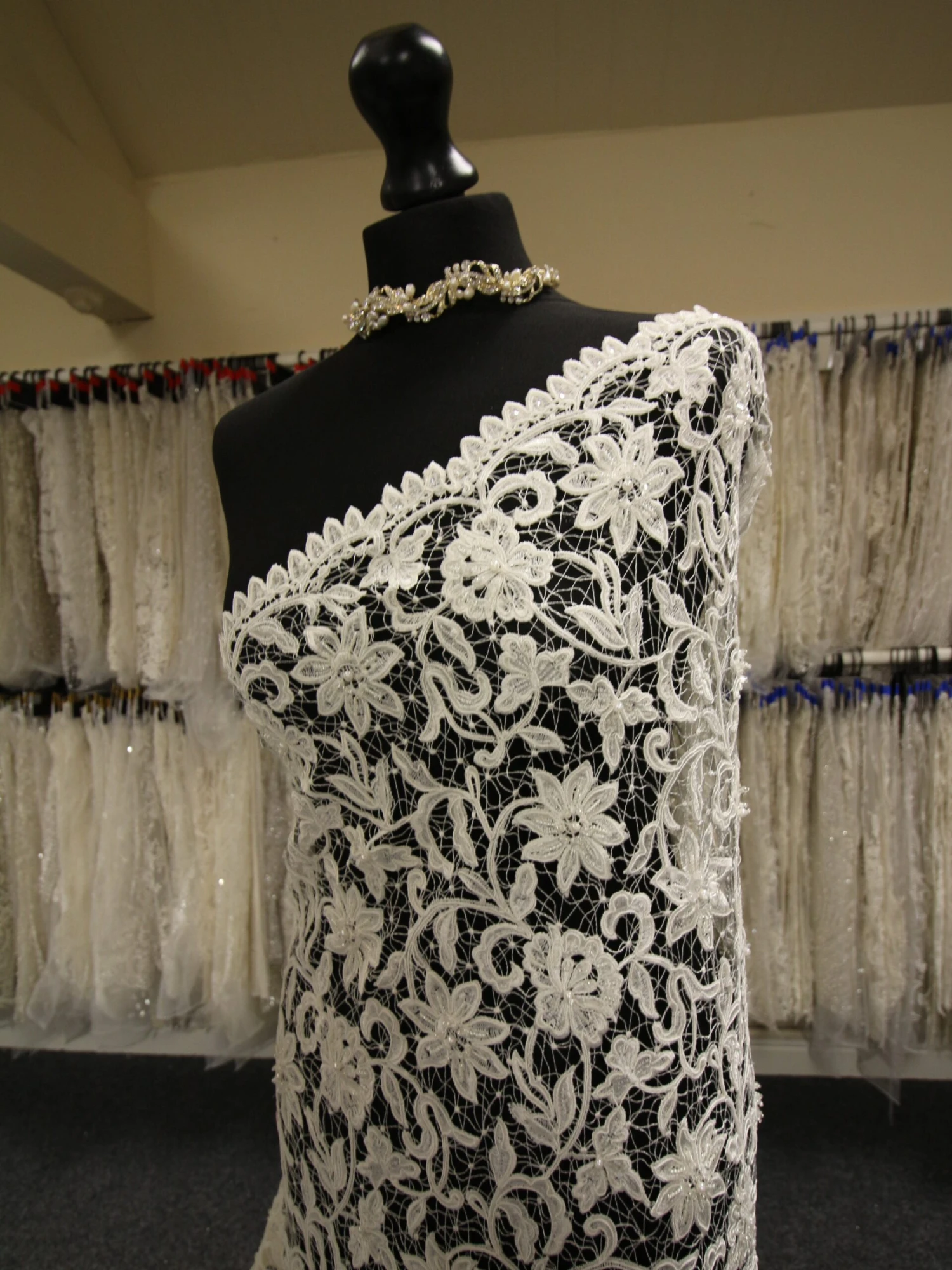 Ivory Beaded And Corded Lace - Elaine 5 Ivory Beaded And Corded Lace - Elaine - Image 5